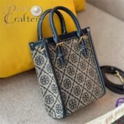 Tory Burch Mini T Monogram Jacquard North-South Tote Bag - Image 2