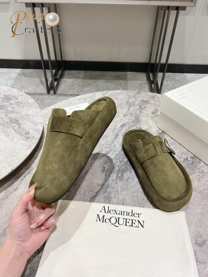 Alexander McQueen Thick Bottom Suede Slippers Sandals Shoes - Image 4