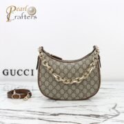 Women's Gray Gg Emblem Small Canvas Shoulder Bag(10a mirror version)