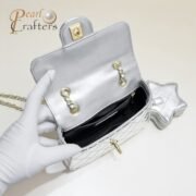 ⁦Chanel 24c Star Bag Mini CF Patent Leather Silver Shoulder Bag Handbag⁩ - الصورة ⁦8⁩
