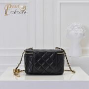Chanel Handle Vanity Case with Mirror and Chain Black Shoulder Bag Handbag - Image 5