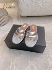 ⁦ALAIA Mesh Flat Clip Toe Slippers Sandals Shoes⁩ - الصورة ⁦4⁩