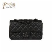 Chanel Classic Flag Bag Flap Bag SO Black Lambskin 20CM Shoulder Bag