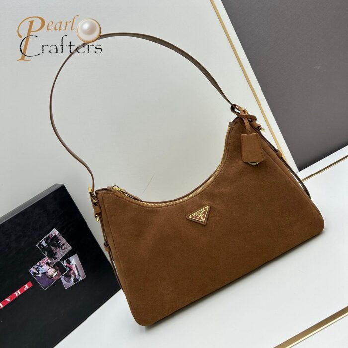 ⁦Prada Aimée medium suede shoulder bag 10A quality 1BC228⁩ - الصورة ⁦2⁩