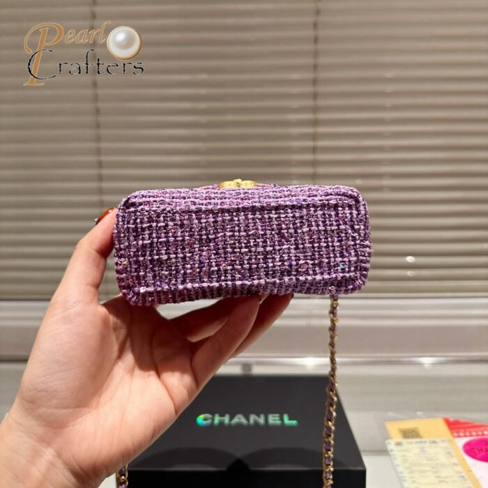 Chanel Kelly Shopping Bag Cotton Tweed - Image 6