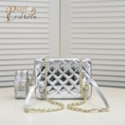 Chanel 24c CF Stars Bag Patent Leather Silver Shoulder Bag Handbag - Image 3