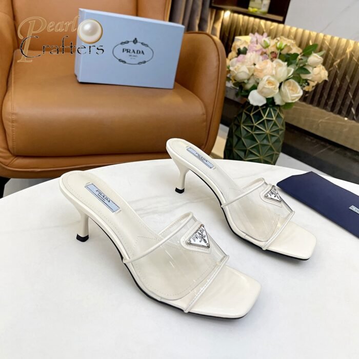Prada Leather Heel Sandals Slide Sandal - Image 6