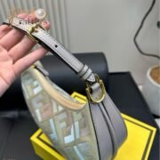 ⁦Fendi FF Logo Half Moon Bag Wristlet Shoulder Crossbody Tote Bag⁩ - الصورة ⁦6⁩