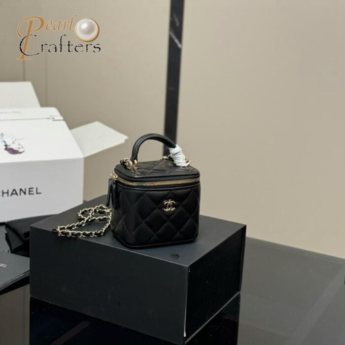 Chanel Box Bag with Mirror Handbag Shoulder Satchel - Image 3