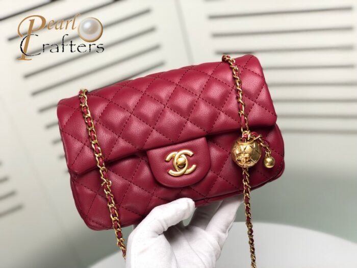 ⁦Chanel Cross Body Metal Ball Chain Shoulder Bag Handbag⁩ - الصورة ⁦8⁩