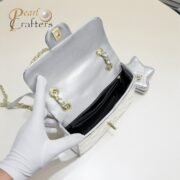 Chanel 24c CF Stars Bag Patent Leather Silver Shoulder Bag Handbag - Image 8