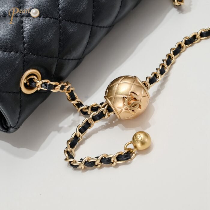 Chanel Cross Body Metal Ball Chain Shoulder Bag Handbag - Image 7