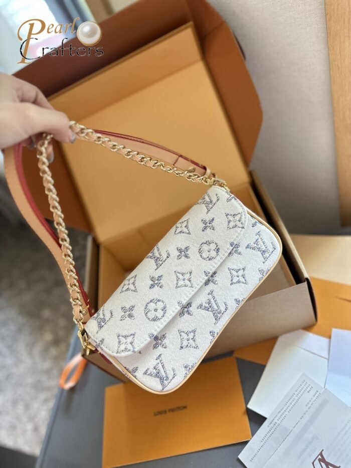 Louis Vuitton LV Denim Ivy Shoulder Bag Handbag - Image 3