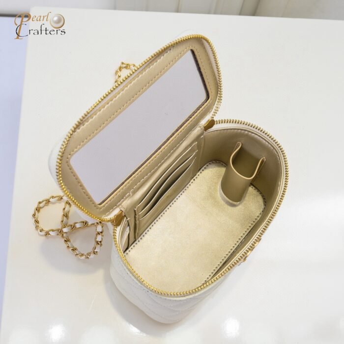 Chanel Handle Vanity Case with Mirror and Chain Black Shoulder Bag Handbag - Image 16