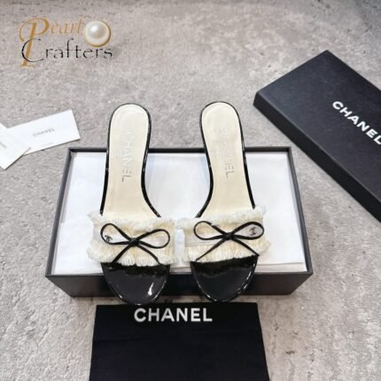 25s Chanel bow high-heeled sandals