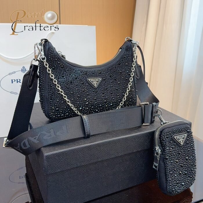 Prada Re-Edition  Crystal Messenger Shoulder Bag - Image 2