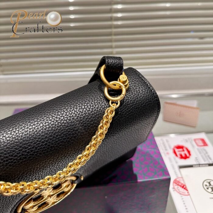 Tory Burch Miller Flap Leather Shoulder Bag with Braided Strap - Image 10