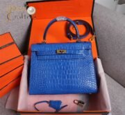 ⁦Hermes Kelly Gold Buckle Bag-Crocodile Handbag Shoulder Bag⁩ - الصورة ⁦21⁩