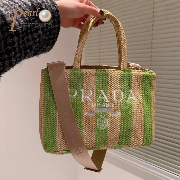 Prada Crochet Handbag Tote Bag - Image 6