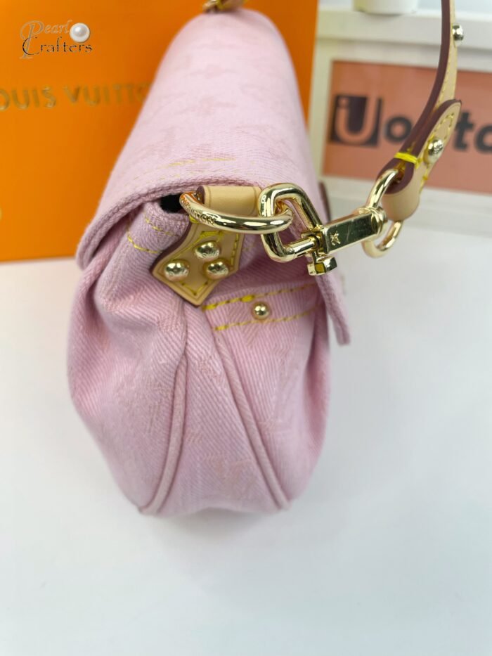 ⁦Louis Vuitton LV Monogram Denim Sunset M13347 Shoulder Bag Handbag⁩ - الصورة ⁦14⁩