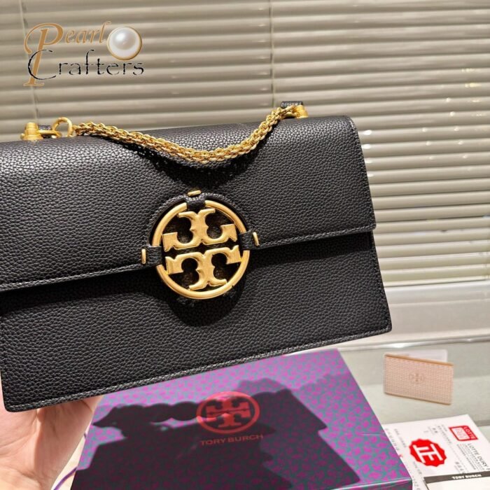 Tory Burch Miller Flap Leather Shoulder Bag with Braided Strap - Image 11