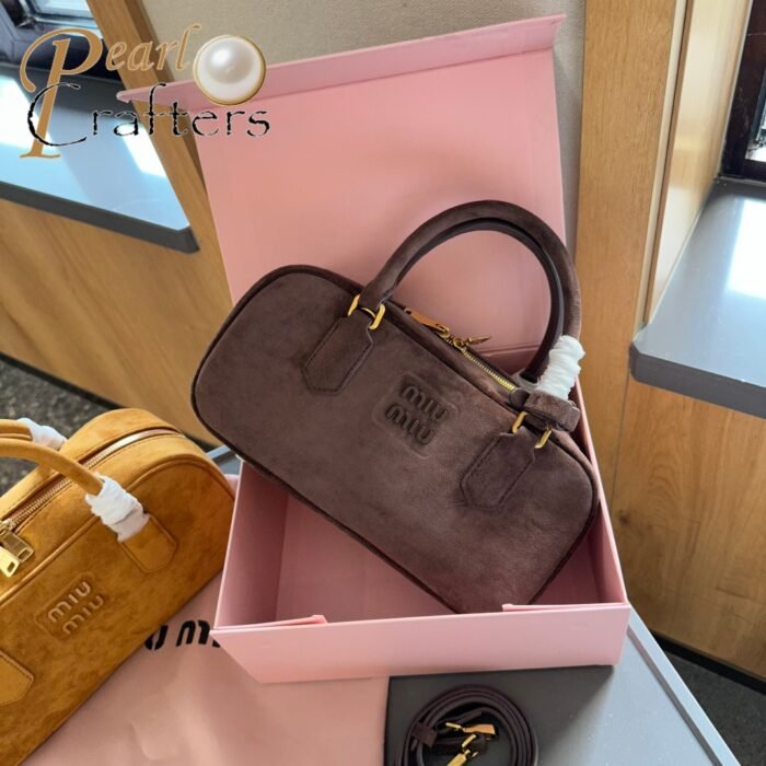 Miumiu Arcadie padded suede tote bag - Image 1