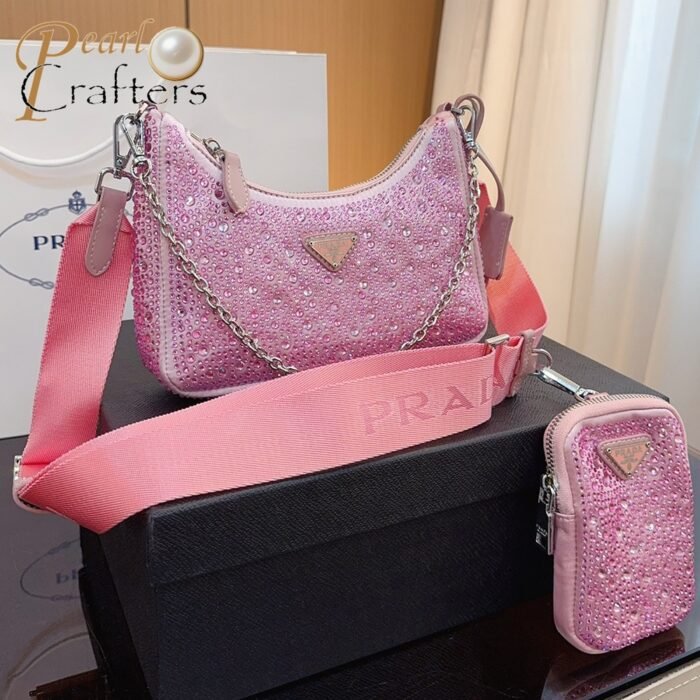 Prada Re-Edition  Crystal Messenger Shoulder Bag - Image 6