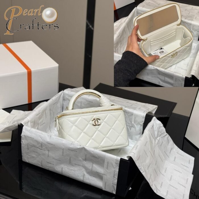 Chanel Square Box with Mirror Cosmetic Case Shoulder Satchel Handbag - Image 1