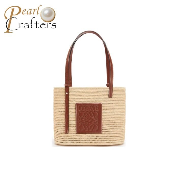 ⁦Loewe Basket Woven Square Tote Bag Handbag⁩ - الصورة ⁦1⁩