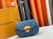 ⁦Louis Vuitton LV Monogram Denim Sunset M13347 Shoulder Bag Handbag⁩ - الصورة ⁦15⁩