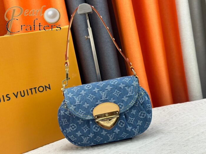 ⁦Louis Vuitton LV Monogram Denim Sunset M13347 Shoulder Bag Handbag⁩ - الصورة ⁦15⁩