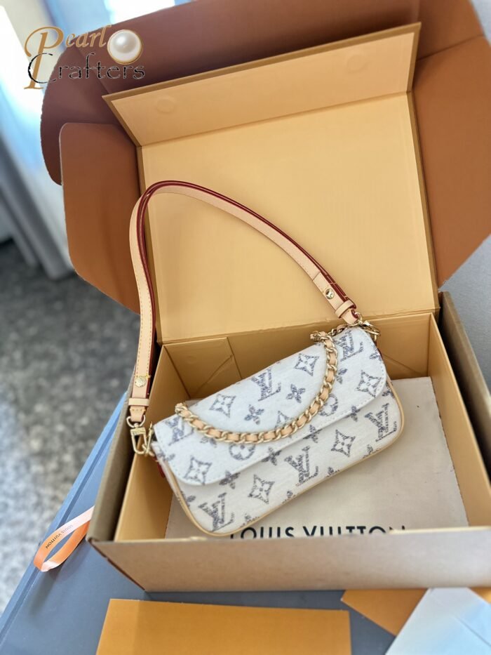 Louis Vuitton LV Denim Ivy Shoulder Bag Handbag - Image 2