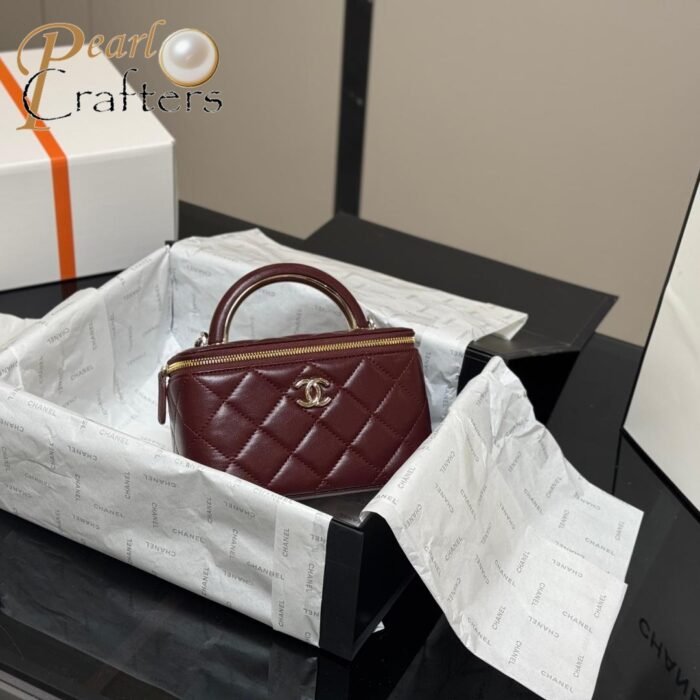 Chanel Square Box with Mirror Cosmetic Case Shoulder Satchel Handbag - Image 8