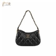Chanel 23K Double C Hobo Chain Shoulder Bag Handbag