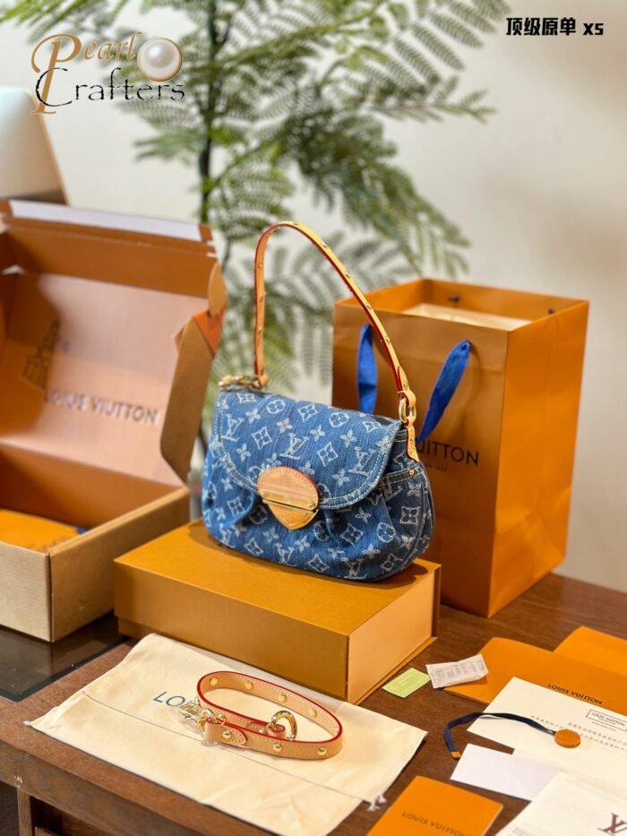 Louis Vuitton Denim Shoulder Bag - Image 1