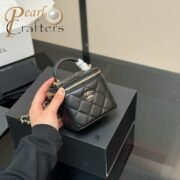 Chanel Box Bag with Mirror Handbag Shoulder Satchel - Image 7
