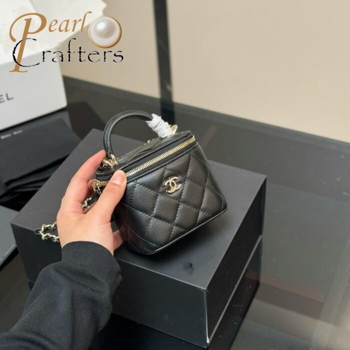 Chanel Box Bag with Mirror Handbag Shoulder Satchel - Image 7