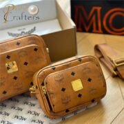 MCM Small & Mini Size Aren Crossbody in Visetos Cognac Bag
