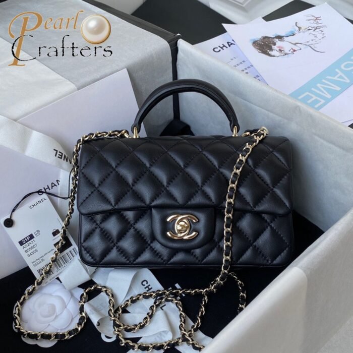 ⁦Chanle Lambskin Mini Top Handle CF Shoulder Bag⁩ - الصورة ⁦2⁩