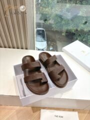 ⁦The Row Round toeFlat Loafers Sandals Slipper Shoes⁩ - الصورة ⁦2⁩