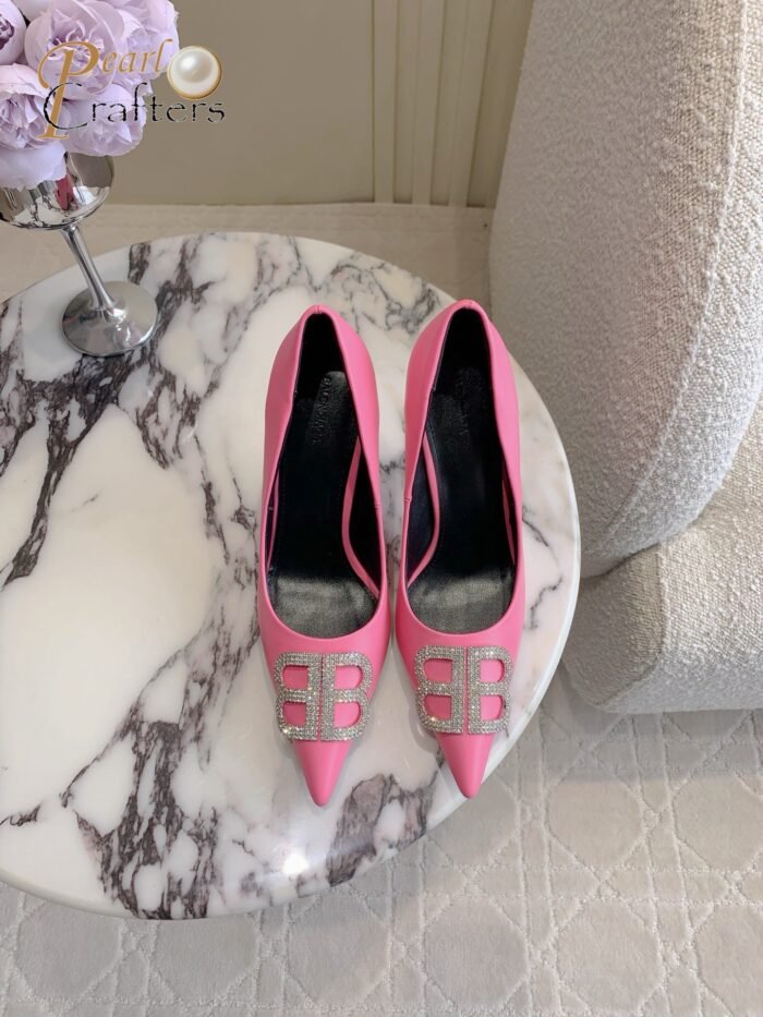 ⁦Balenciaga Classic Pointed Toe High Heel Mule Half Sandals Slipper Heels Shoes⁩ - الصورة ⁦3⁩