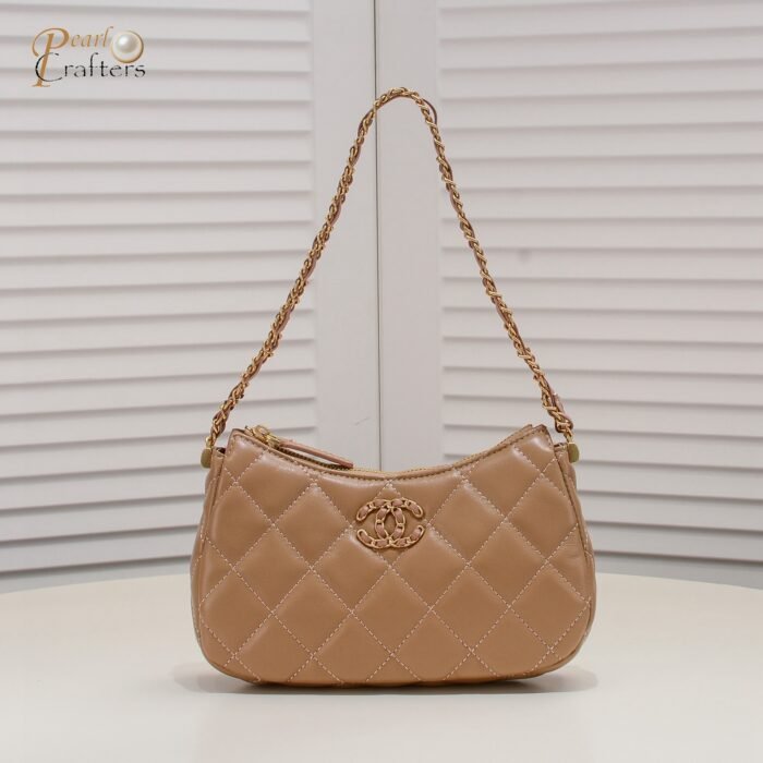 ⁦Chanel 23K Double C Hobo Chain Shoulder Bag Handbag⁩ - الصورة ⁦3⁩