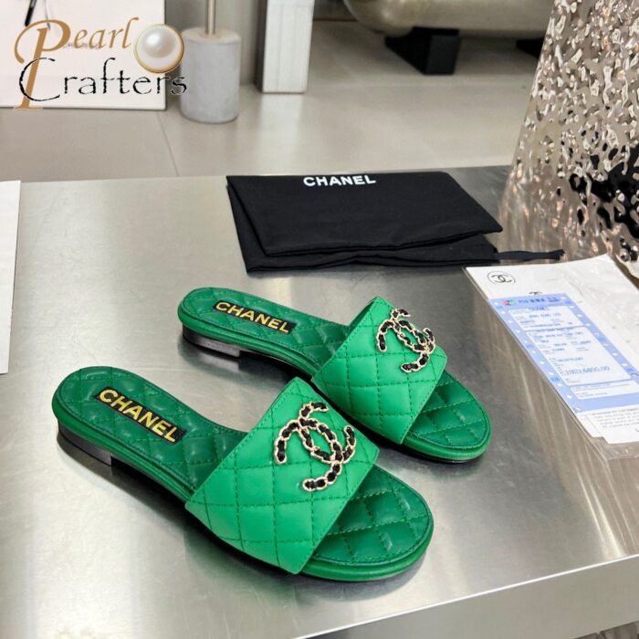 Chanel Lambskin Fashion Flat Sandals Slide - Image 4
