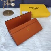 Fendi Roma Logo Embossed Long Flap Calfskin Wallet Handbag - Image 8