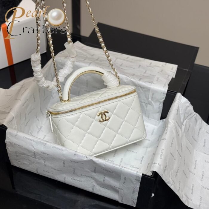 Chanel Square Box with Mirror Cosmetic Case Shoulder Satchel Handbag - Image 11