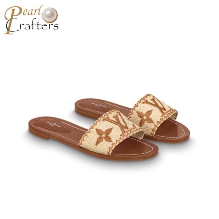 Louis Vuitton LV Lock lt Flat Flat Sandals Slide - Image 1