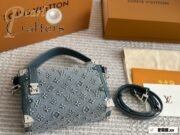 ⁦Louis Vuitton Denim Soft Trunk Shoulder Bag Handbag⁩ - الصورة ⁦7⁩