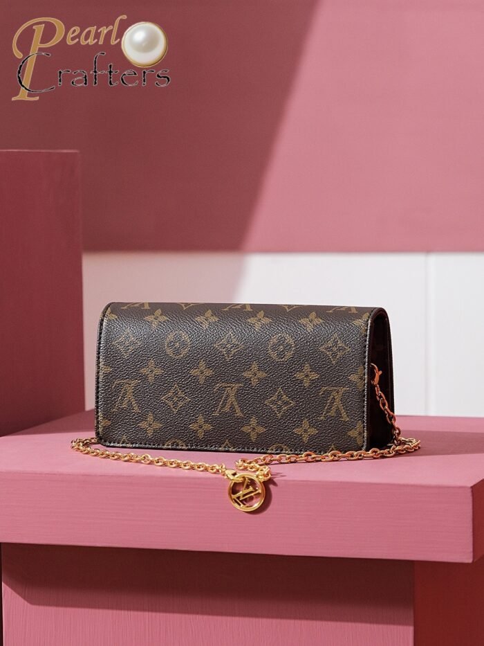 ⁦Louis Vuitton LV Monogram Lily wallet on chain Shoulder Bag Handbag M82509⁩ - الصورة ⁦5⁩
