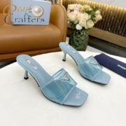 Prada Leather Heel Sandals Slide Sandal - Image 5