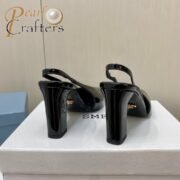 ⁦Prada Square Head High Heeled Chunky Sandals Slipper Rear Hollow Single Shoes⁩ - الصورة ⁦7⁩
